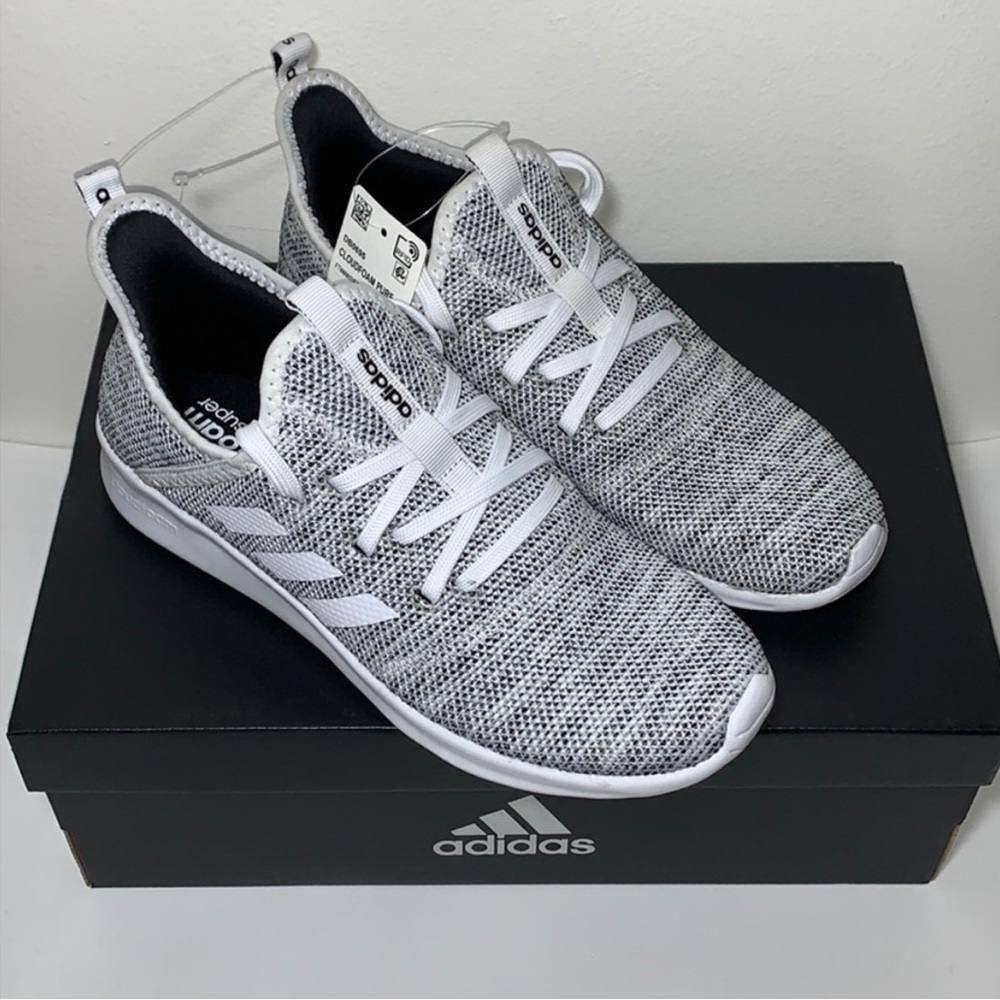 White Adidas Cloud Foam Pure size 8